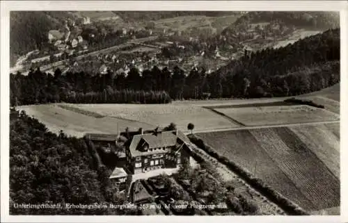 Ak Unterlengenhardt Bad Liebenzell im Schwarzwald, Fliegeraufnahme, Erholungsheim Burghalde