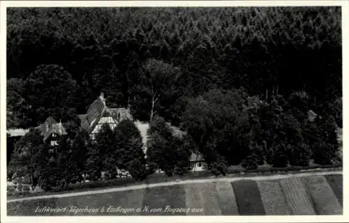 Ak Jägerhaus bei Esslingen am Neckar, Fliegeraufnahme