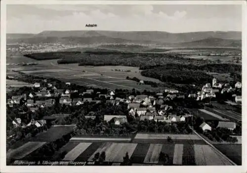 Ak Mähringen Kusterdingen in Württemberg, Fliegeraufnahme, Achalm