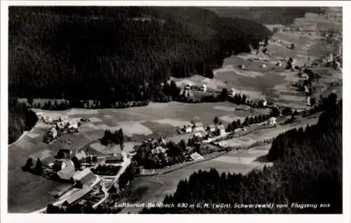 Ak Buhlbach Baiersbronn im Schwarzwald, Fliegeraufnahme