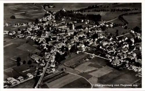 Ak Obergünzburg im Allgäu, Fliegeraufnahme