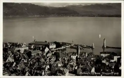 Ak Lindau am Bodensee Schwaben, Fliegeraufnahme