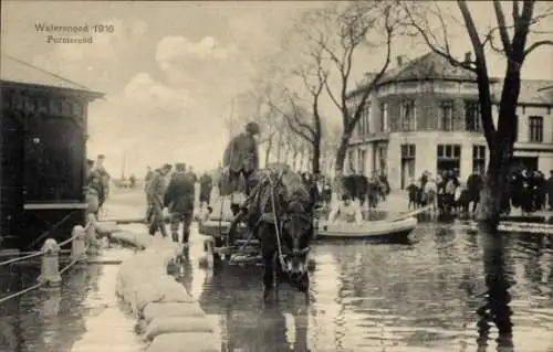 Ak Purmerend Nordholland Niederlande, Überschwemmung 1916