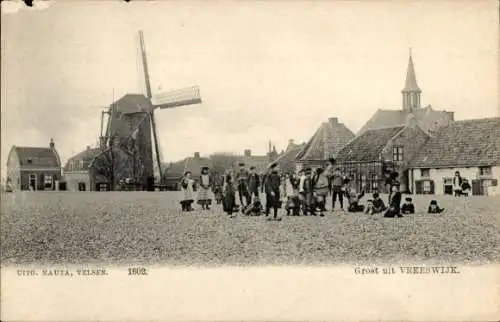 Ak Vrieswijk Utrecht, Platz, Windmühle