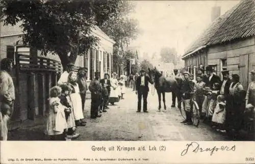 Ak Krimpen aan de Lek Südholland, Straßenpartie, Anwohner