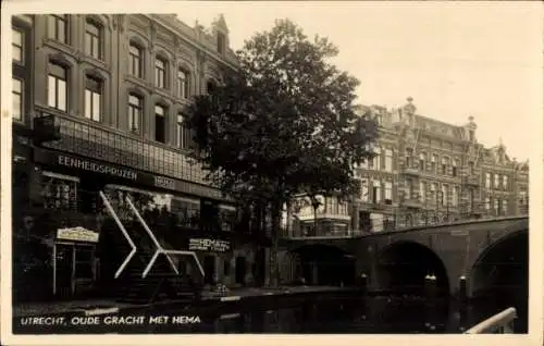 Ak Utrecht Niederlande, Oude Gracht mit Hema