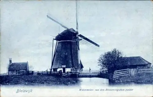 Ak Bleiswijk Südholland, Wassermühle des Binnenwegschen Polders