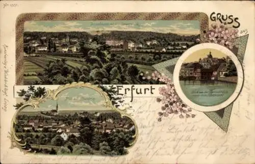 Litho Erfurt in Thüringen, Dreienbrunnen, Steigerwald, Hochheim, Junkersand