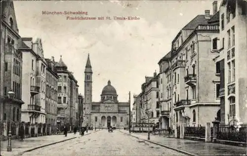 Ak München Schwabing, Friedrichstraße, Kirche St. Ursula