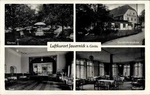 Ak Jauernick Buschbach Markersdorf Oberlausitz, Restaurant, Garten, Saal, Veranda