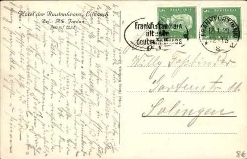 Ak Lutherstadt Eisenach in Thüringen, Hotel der Rautenkranz, Halle