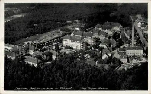 Ak Chemnitz in Sachsen, Fliegeraufnahme, Stadtkrankenhaus, Küchwald