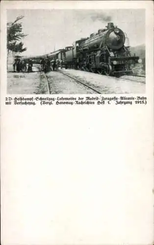 Ak Spanische Eisenbahn, Heißdampf, Schnellzug-Lokomotive