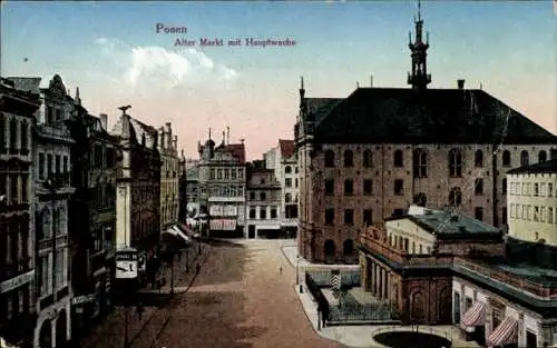 Ak Poznań Posen, Alter Markt, Hauptwache