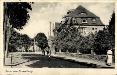 Ak Drawsko Pomorskie Dramburg Pommern, Straße, Villa