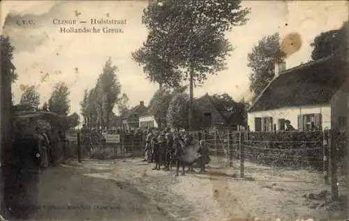 Ak Clinge Zeeland Niederlande, Hulststraat, Hollandsche Grens