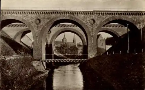 Ak Olsztyn Allenstein Ostpreußen, Eisenbahnbrücken