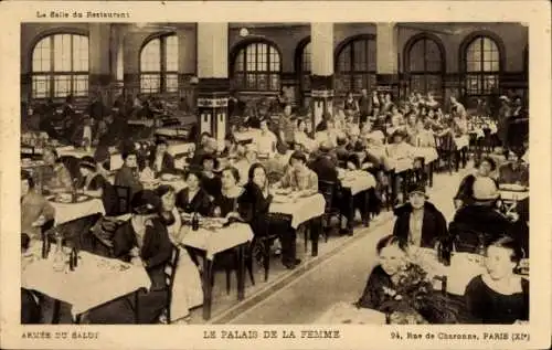 Ak Paris XI, Le Palais de la Femme, Rue de Charonne, Armee du Salut, Salle du Restaurant