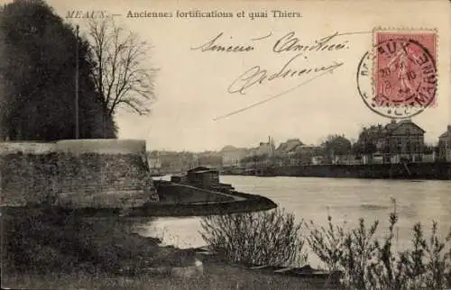 Ak Meaux Seine-et-Marne, Anciennes fortifications, Quai Thiers