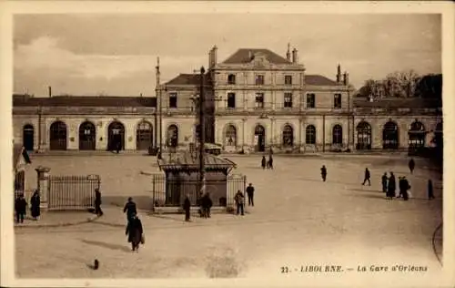 Ak Libourne Gironde, Gare d'Orleans