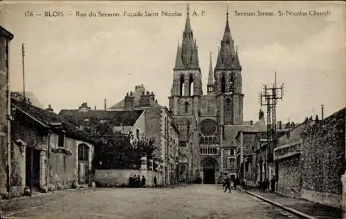 Ak Blois Loir et Cher, Rue du Sermon, Facade Saint Nicolas