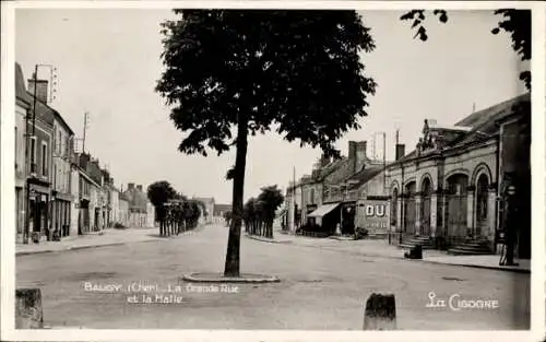 Ak Baugy Cher, Grande Rue, Halle