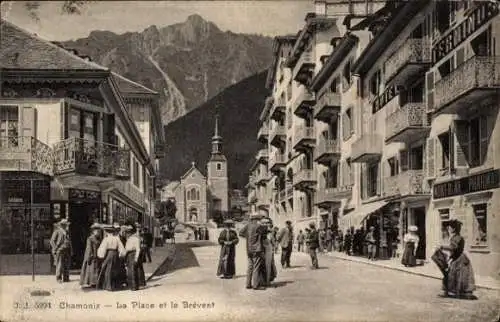 Ak Chamonix Mont Blanc Haute Savoie, Place, Brevent