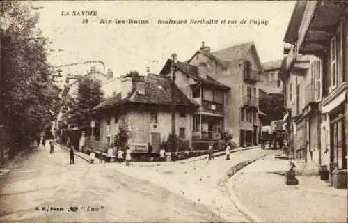 Ak Aix les Bains Savoie, Boulevard Berhollet, Rue de Pugny