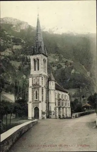 Ak Luz Saint Sauveur Hautes Pyrénées, Kirche