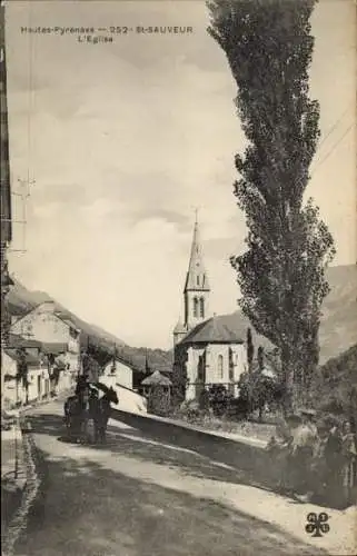 Ak Luz Saint Sauveur Hautes Pyrénées, Kirche