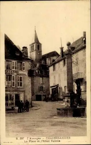 Ak Chaudes Aigues Cantal, Platz, Rathaus