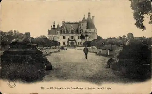 Ak Chenonceaux Indre et Loire, Schloss, Eingang