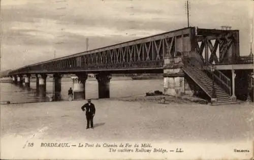 Ak Bordeaux Gironde, Pont du Chemin de Fer du Midi