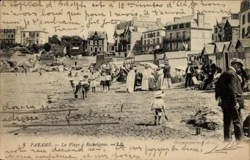 Ak Paramé Saint Malo Ille et Vilaine, La Plage a Rochebonne