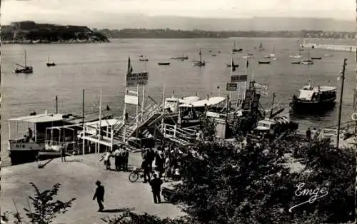 Ak Saint Malo Ille et Vilaine Bretagne, L'Embarcadere des Vedettes pur Dinard