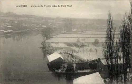 Ak Limoges Haute Vienne, Vallee de la Vienne prise du Pont Neuf, Winter