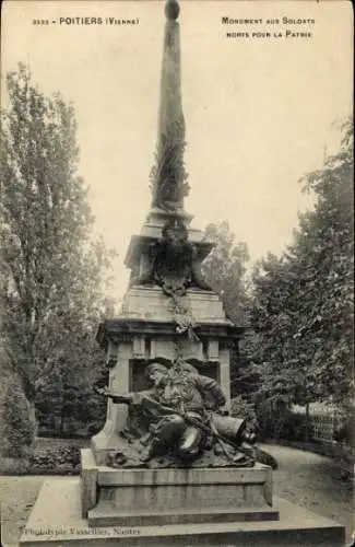 Ak Poitiers Vienne, Monument aux Soldats, Norts pour la Patrie