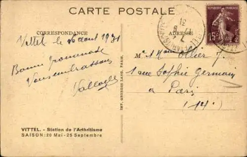 Ak Vittel Lothringen Vosges, Buvette de la "Grande Source"