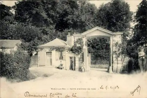 Ak Marly le Roi Yvelines, Porte d'Entree du Parc