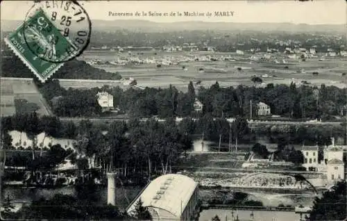 Ak Marly le Roi Yvelines, Panorama de la Seine et de la Machine