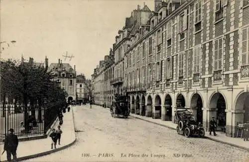 Ak Paris IV, Place des Vosges