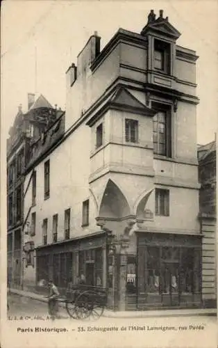 Ak Paris IV., Echauguette des Hotel Lamavoine, Rue Pavée