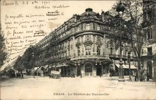 Ak Paris IX, Théâtre du Vaudeville