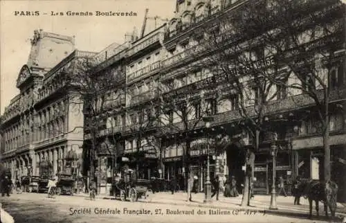 Ak Paris II, Boulevard des Italians, Société Générale Francaise