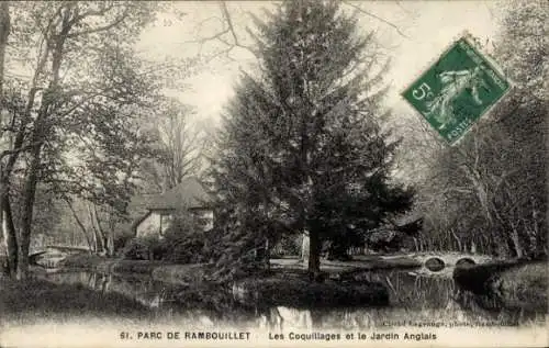 Ak Rambouillet Seine-et-Oise Yvelines, Park, Les Coquillages, Jardin Anglais