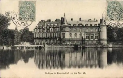 Ak Rambouillet Seine-et-Oise Yvelines, Schloss, vue des Iles