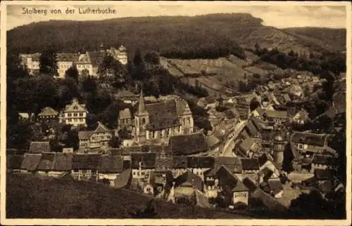 Ak Stolberg im Harz, Gesamtansicht, Blick von der Lutherbuche