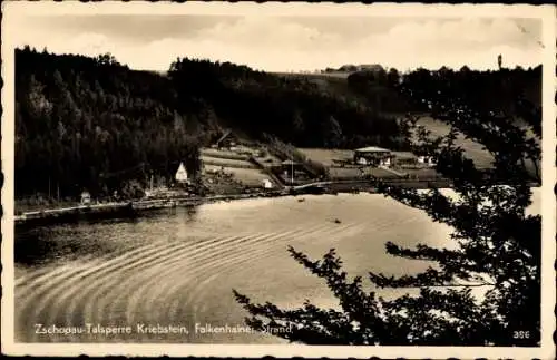 Ak Kriebstein Mittelsachsen, Zschopau Talsperre, Falkenhainer Strand