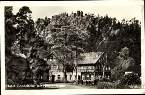 Ak Jonsdorf in Sachsen, Zittauer Gebirge, Nonnenfelsen, Hotel Gondelfahrt