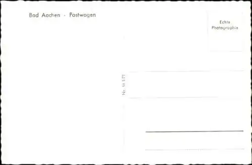 Ak Aachen in Nordrhein Westfalen, Postwagen